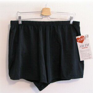 New Avenue Women's Black Swimsuit Bottoms Swim Shorts Sewn In Brief Plus Size 14